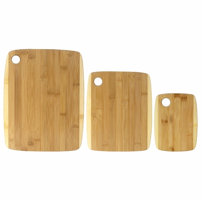 เขียงไม้สำหรับใช้ในครัวเรือนมีรูแขวน 3 ชิ้นชุด