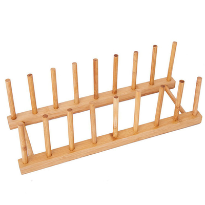 ชั้นวางจานไม้ไผ่แบบอิสระ, ราวตากผ้าไม้ไผ่ 12.5x5x3.7 นิ้ว