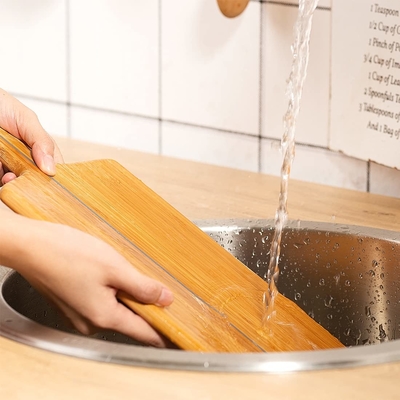 เขียงไม้ไผ่พับได้เครื่องล้างจาน Safe Kitchen Wood
