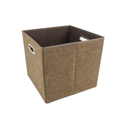กล่องเก็บผ้าลินินพับผ้าโพลีเอสเตอร์ OEM 31*31*31CM