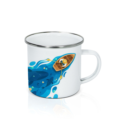 แก้วน้ำเปล่า Sublimation 12oz Vintage Enamel Coffee Cups 30g